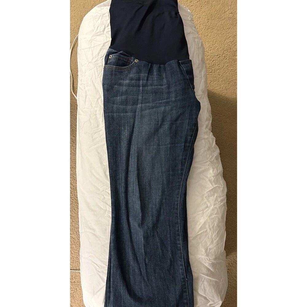 Liz Lange Women's Maternity Full Panel Medium Wash Stretch Jeans Size 12